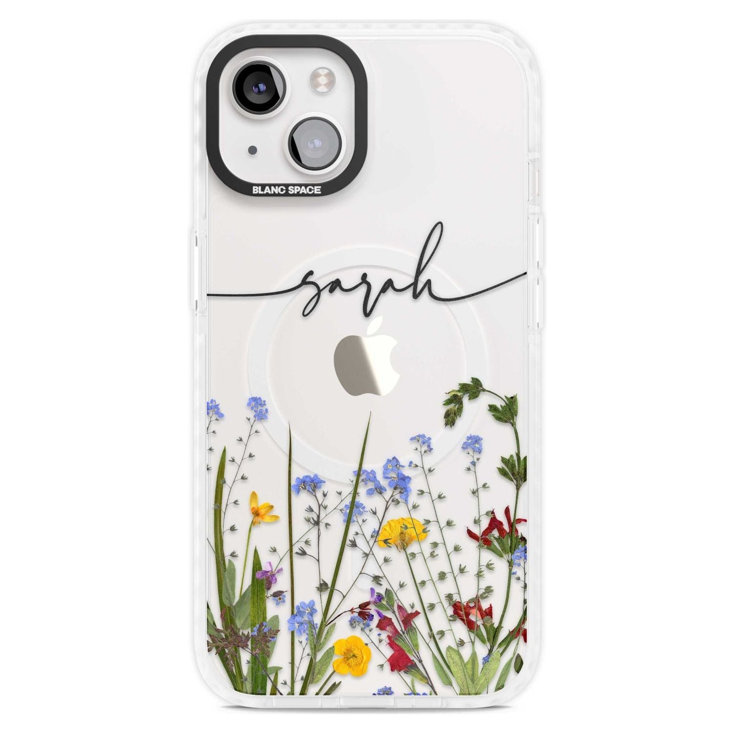 Personalised Wildflower Floral Custom Phone Case iPhone 15 Plus / Magsafe Impact Case,iPhone 15 / Magsafe Impact Case Blanc Space