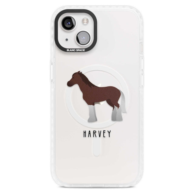 Personalised Brown Horse Custom Phone Case iPhone 15 Plus / Magsafe Impact Case,iPhone 15 / Magsafe Impact Case Blanc Space