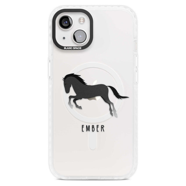 Personalised Black Horse Custom Phone Case iPhone 15 Plus / Magsafe Impact Case,iPhone 15 / Magsafe Impact Case Blanc Space