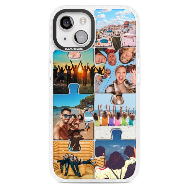 Personalised Jigsaw Photo Grid Custom Phone Case iPhone 15 Plus / Magsafe Impact Case,iPhone 15 / Magsafe Impact Case Blanc Space