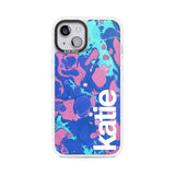 Personalised Navy, Turquoise + Purple - Marbled Custom Phone Case iPhone 15 Plus / Magsafe Impact Case,iPhone 15 / Magsafe Impact Case Blanc Space