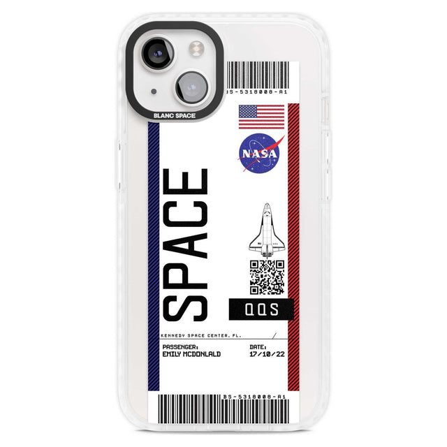 Personalised NASA Boarding Pass (Light) Custom Phone Case iPhone 15 Plus / Magsafe Impact Case,iPhone 15 / Magsafe Impact Case Blanc Space