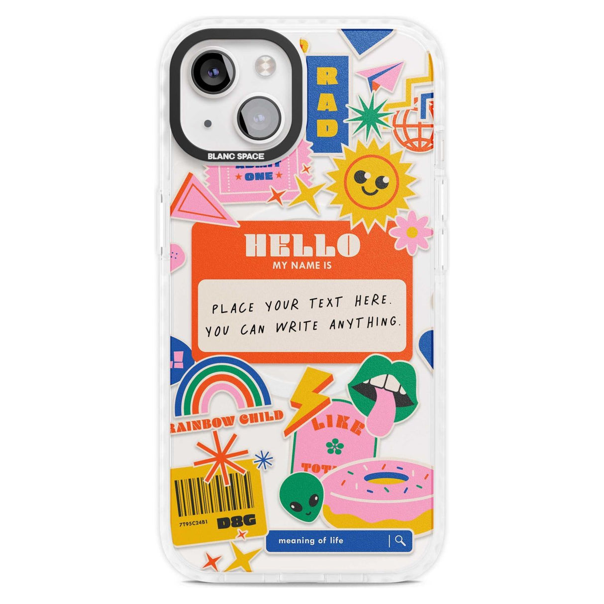 Personalised Nostalgia Sticker Mix #2 Custom Phone Case iPhone 15 Plus / Magsafe Impact Case,iPhone 15 / Magsafe Impact Case Blanc Space