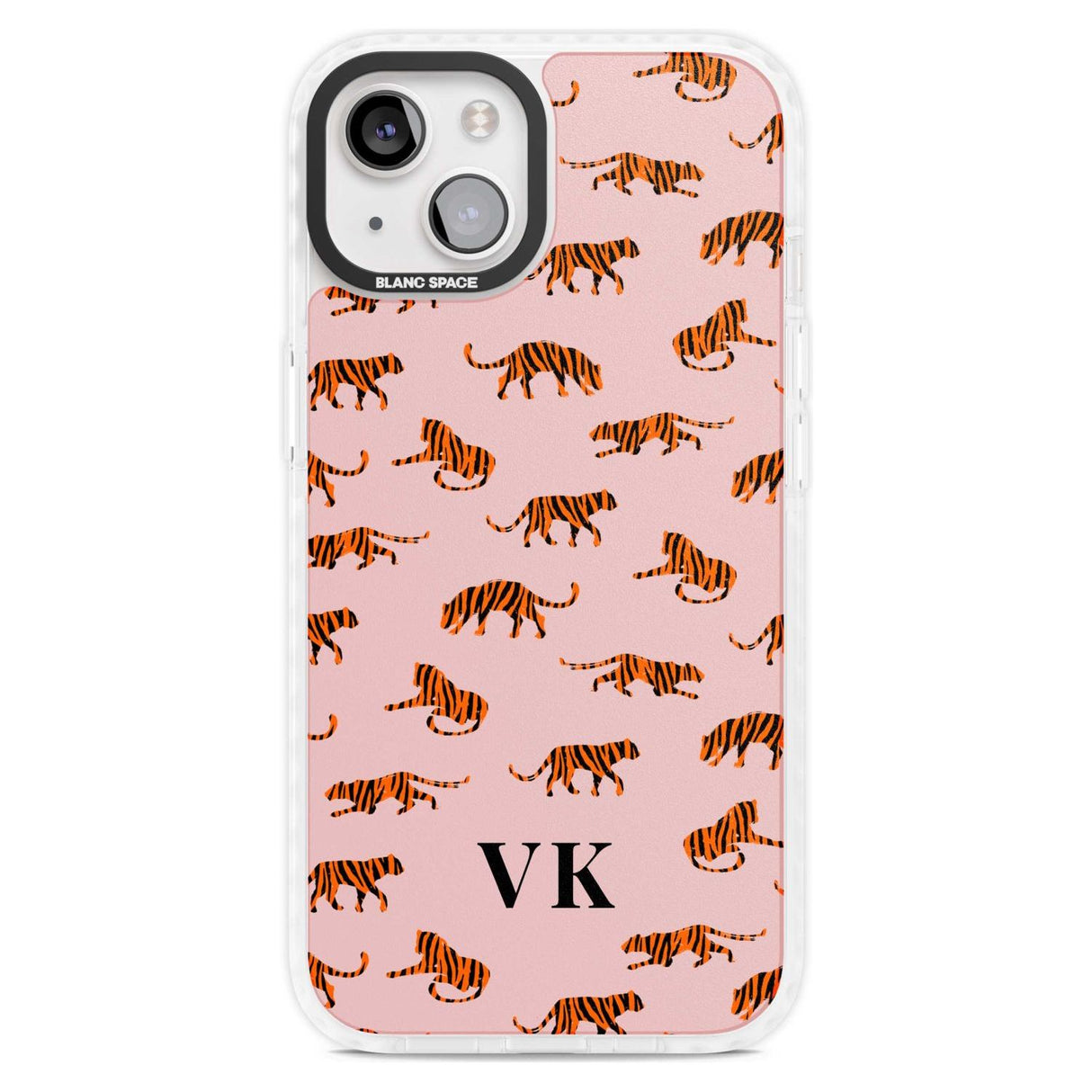 Personalised Safari Tiger Pattern on Pink Custom Phone Case iPhone 15 Plus / Magsafe Impact Case,iPhone 15 / Magsafe Impact Case Blanc Space