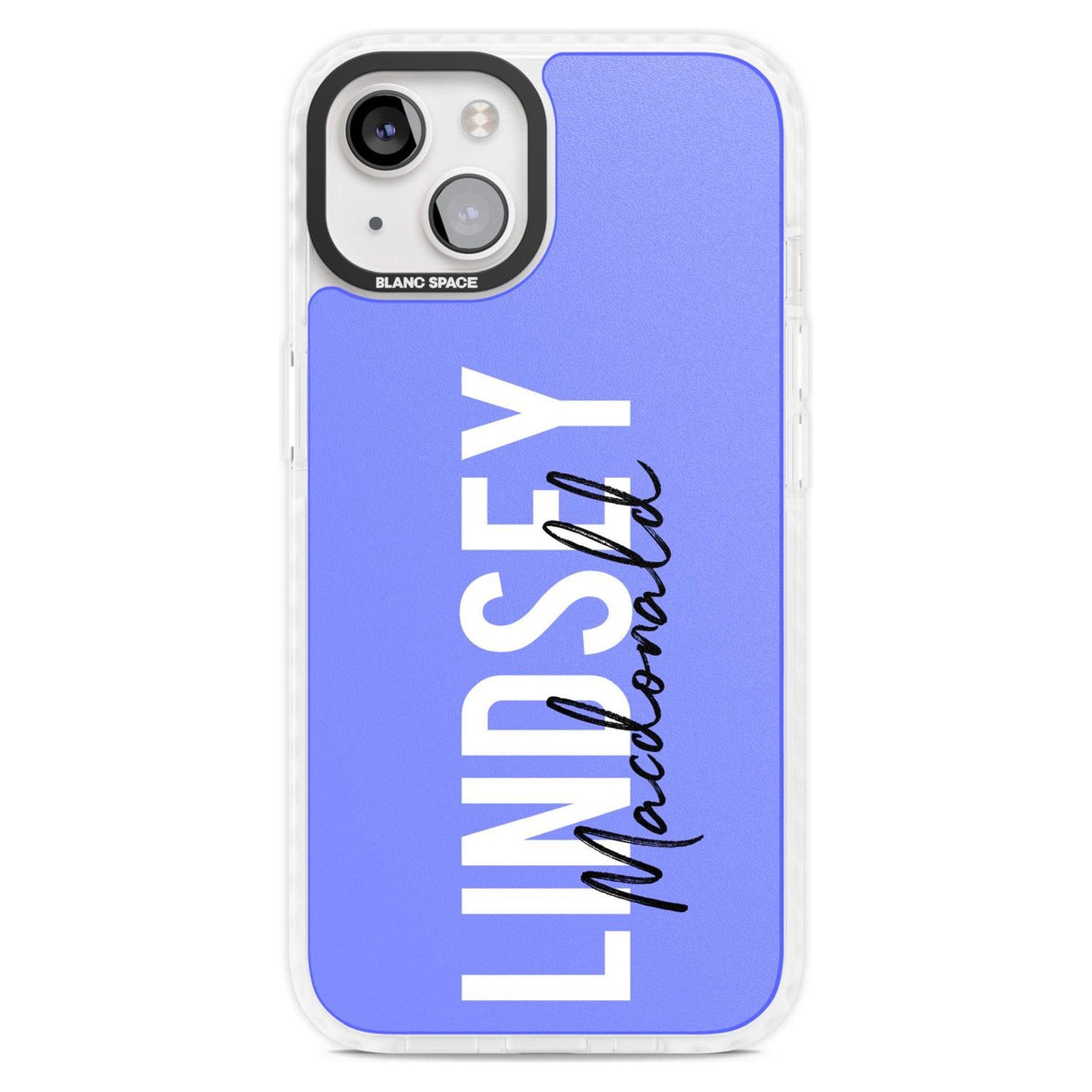 Personalised Bold Name: Purple Custom Phone Case iPhone 15 Plus / Magsafe Impact Case,iPhone 15 / Magsafe Impact Case Blanc Space