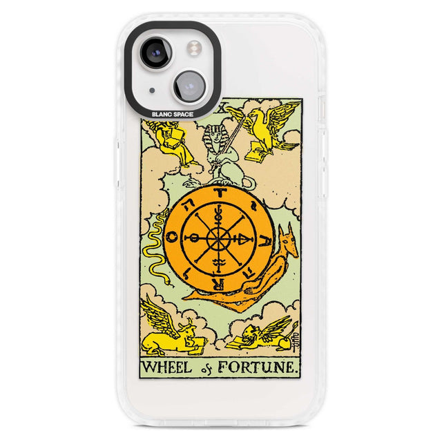 Personalised Wheel of Fortune Tarot Card - Colour Phone Case iPhone 15 Plus / Magsafe Impact Case,iPhone 15 / Magsafe Impact Case Blanc Space