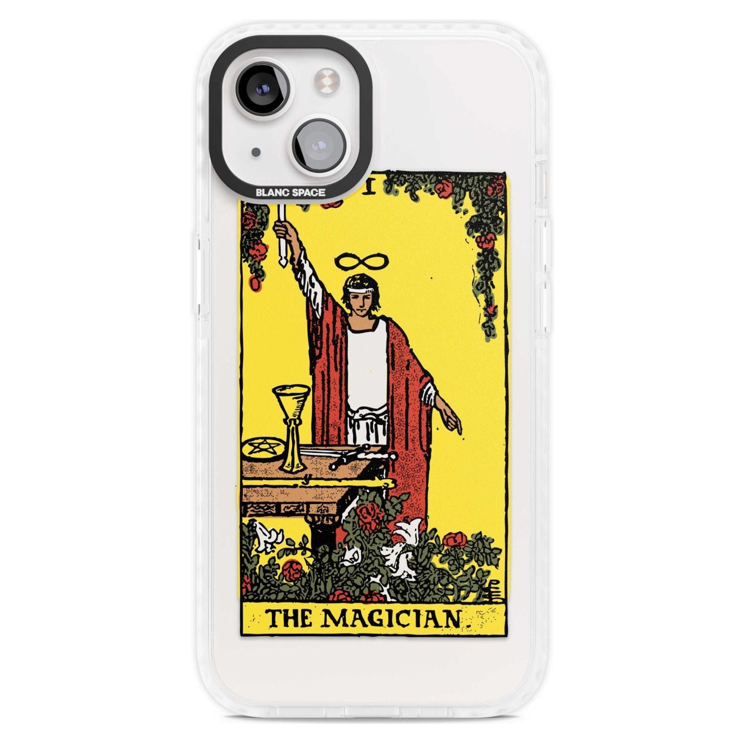 Personalised The Magician Tarot Card - Colour Phone Case iPhone 15 Plus / Magsafe Impact Case,iPhone 15 / Magsafe Impact Case Blanc Space