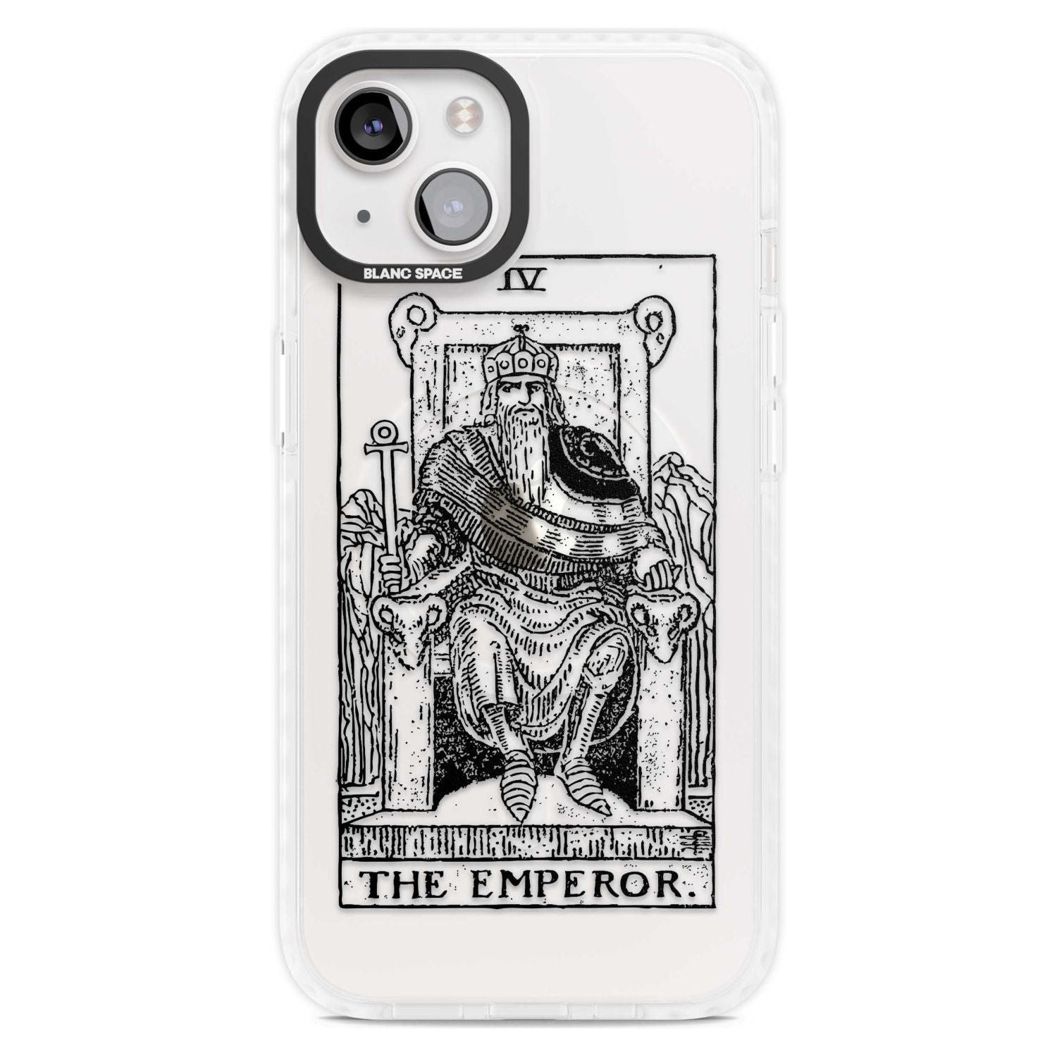 Personalised The Emperor Tarot Card - Transparent Custom Phone Case iPhone 15 Plus / Magsafe Impact Case,iPhone 15 / Magsafe Impact Case Blanc Space