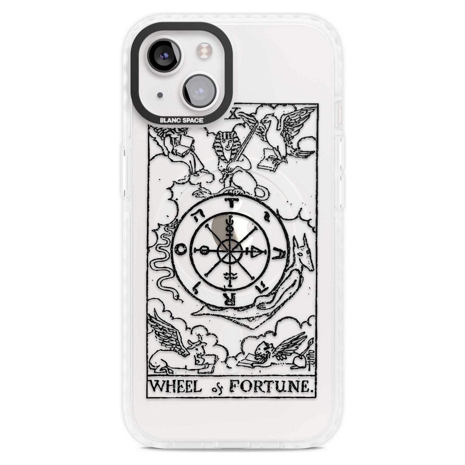 Personalised Wheel of Fortune Tarot Card - Transparent Custom Phone Case iPhone 15 Plus / Magsafe Impact Case,iPhone 15 / Magsafe Impact Case Blanc Space