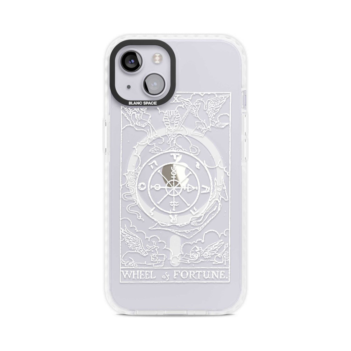 Personalised Wheel of Fortune Tarot Card - White Transparent Custom Phone Case iPhone 15 Plus / Magsafe Impact Case,iPhone 15 / Magsafe Impact Case Blanc Space