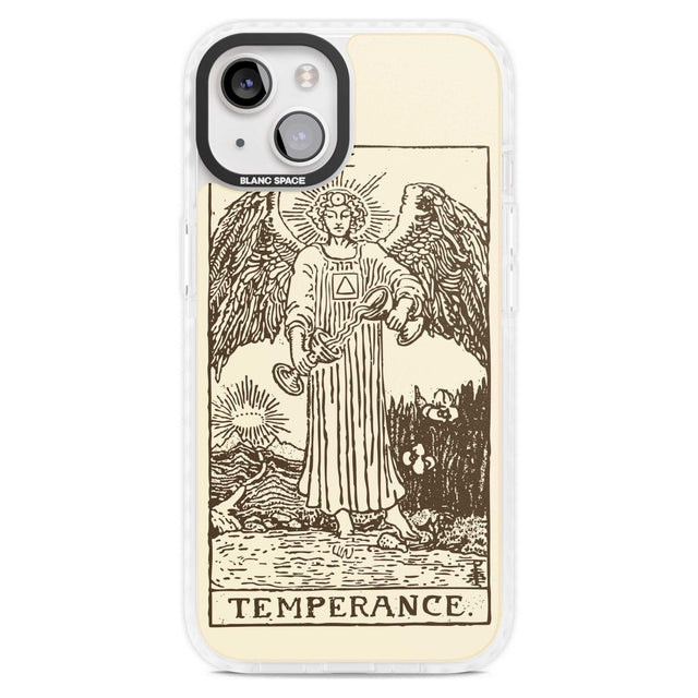 Personalised Temperance Tarot Card - Solid Cream Custom Phone Case iPhone 15 Plus / Magsafe Impact Case,iPhone 15 / Magsafe Impact Case Blanc Space