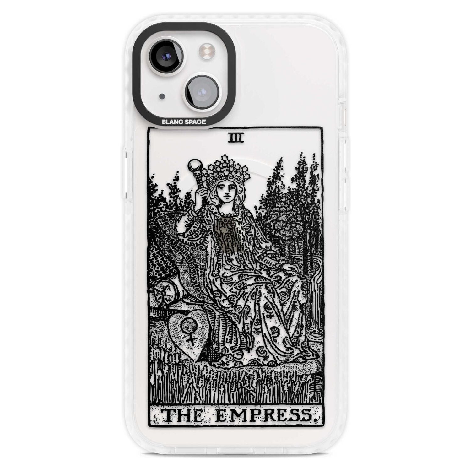 Personalised The Empress Tarot Card - Transparent Custom Phone Case iPhone 15 Plus / Magsafe Impact Case,iPhone 15 / Magsafe Impact Case Blanc Space