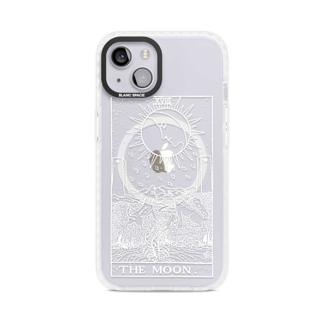 Personalised The Moon Tarot Card - White Transparent Custom Phone Case iPhone 15 Plus / Magsafe Impact Case,iPhone 15 / Magsafe Impact Case Blanc Space