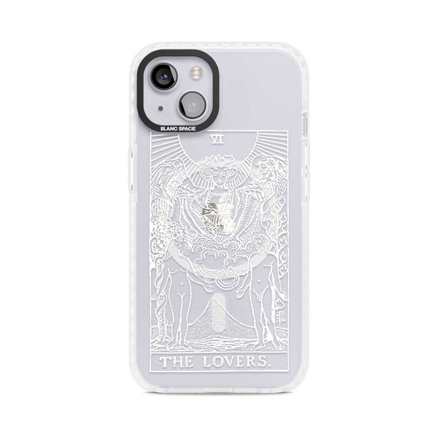 Personalised The Lovers Tarot Card - White Transparent Custom Phone Case iPhone 15 Plus / Magsafe Impact Case,iPhone 15 / Magsafe Impact Case Blanc Space