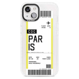 Personalised Paris Boarding Pass Custom Phone Case iPhone 15 Plus / Magsafe Impact Case,iPhone 15 / Magsafe Impact Case Blanc Space