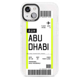 Personalised Abu Dhabi Boarding Pass Custom Phone Case iPhone 15 Plus / Magsafe Impact Case,iPhone 15 / Magsafe Impact Case Blanc Space