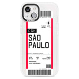 Personalised São Paulo Boarding Pass Custom Phone Case iPhone 15 Plus / Magsafe Impact Case,iPhone 15 / Magsafe Impact Case Blanc Space