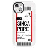 Personalised Singapore Boarding Pass Custom Phone Case iPhone 15 Plus / Magsafe Impact Case,iPhone 15 / Magsafe Impact Case Blanc Space