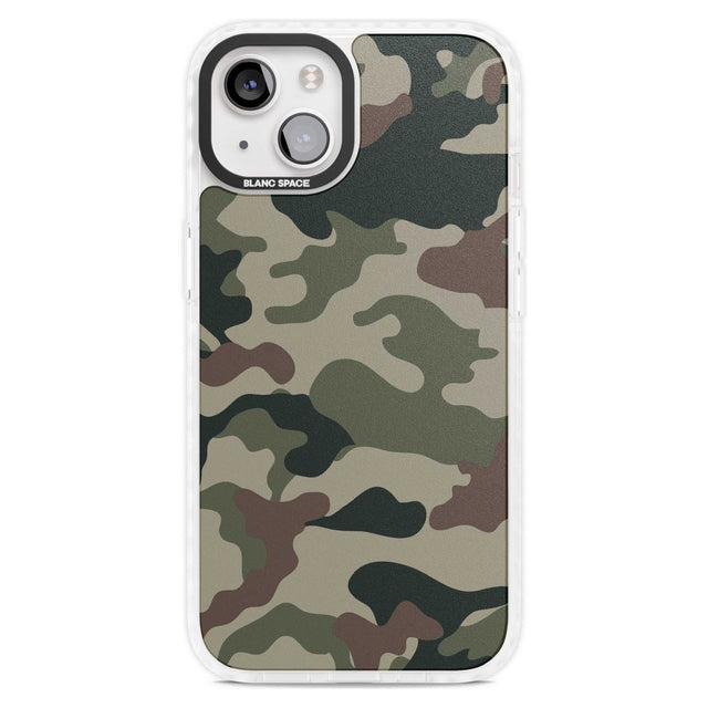 Green and Brown Camo Phone Case iPhone 15 Plus / Magsafe Impact Case,iPhone 15 / Magsafe Impact Case Blanc Space
