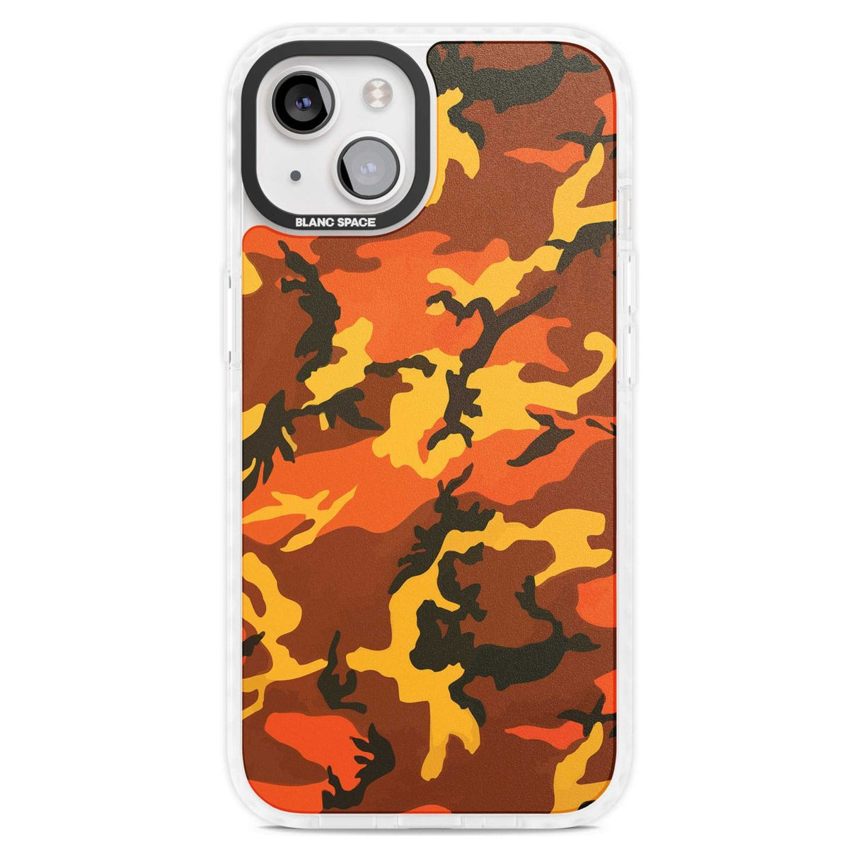 Orange Camo Phone Case iPhone 15 Plus / Magsafe Impact Case,iPhone 15 / Magsafe Impact Case Blanc Space