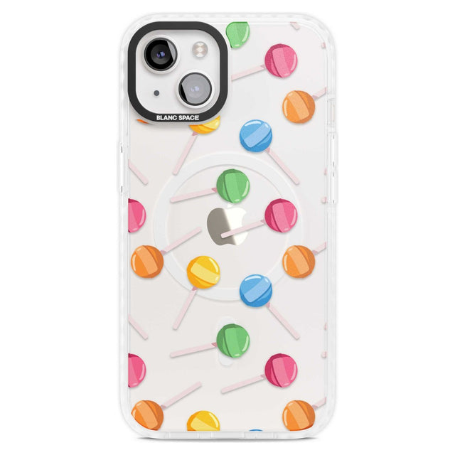 Lollipop Pattern Phone Case iPhone 15 Plus / Magsafe Impact Case,iPhone 15 / Magsafe Impact Case Blanc Space