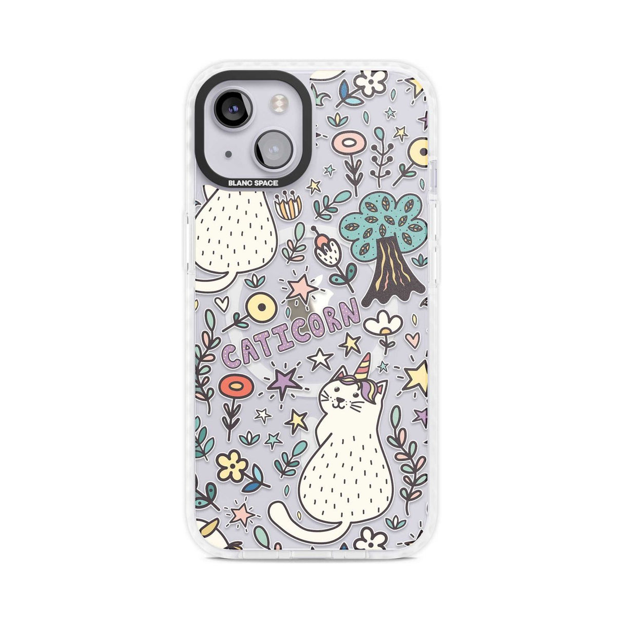 Caticorn pattern Phone Case iPhone 15 Plus / Magsafe Impact Case,iPhone 15 / Magsafe Impact Case Blanc Space