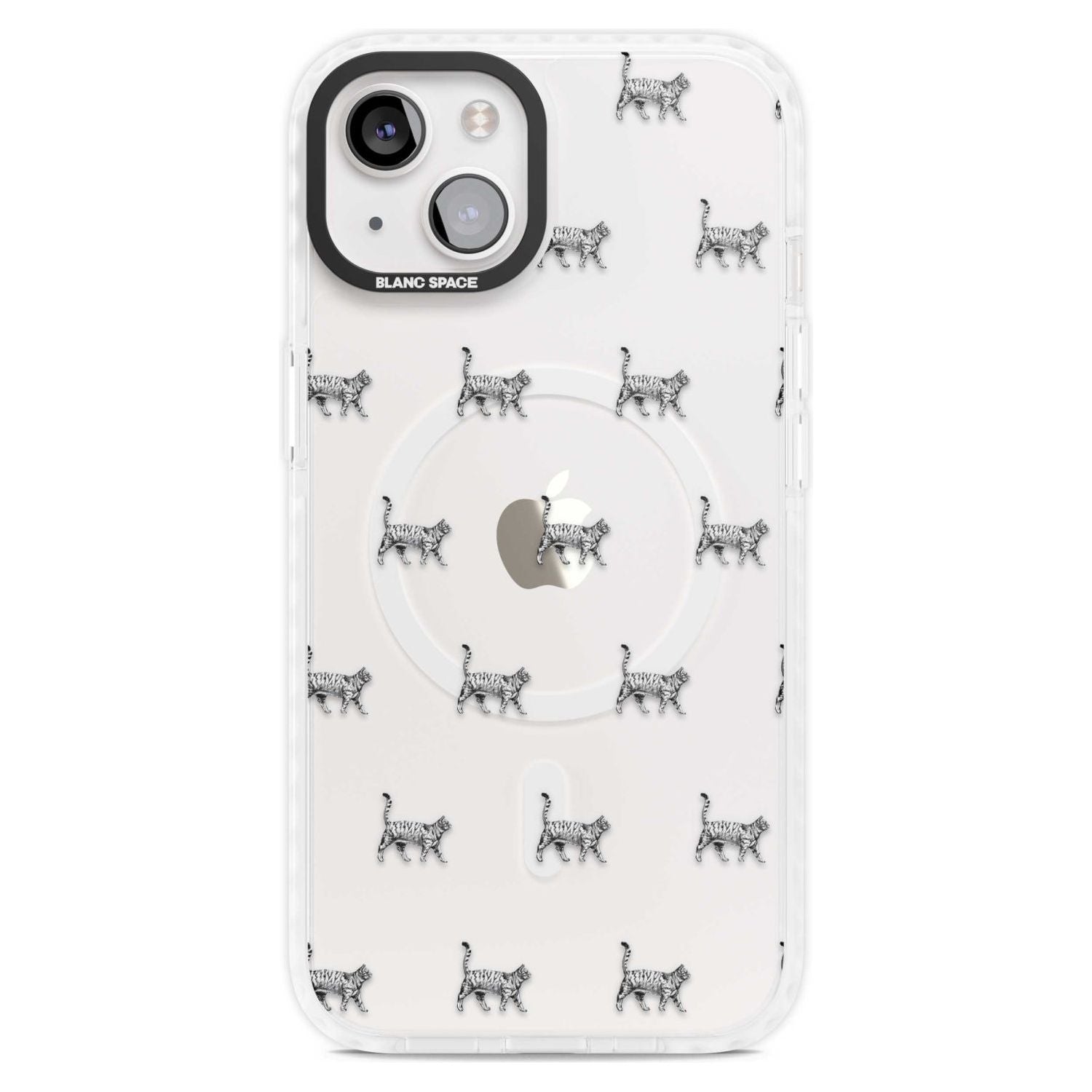 British Shorthair Cat Pattern Phone Case iPhone 15 Plus / Magsafe Impact Case,iPhone 15 / Magsafe Impact Case Blanc Space
