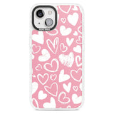 Chalk Hearts Phone Case iPhone 15 Plus / Magsafe Impact Case,iPhone 15 / Magsafe Impact Case Blanc Space