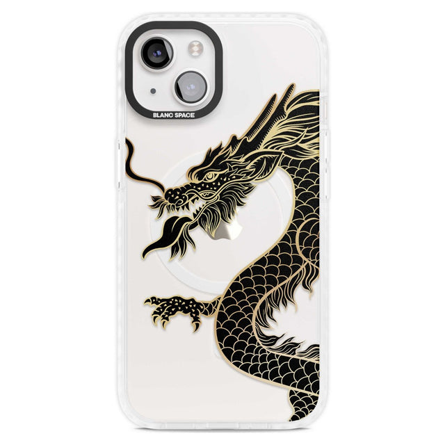 Large Black Dragon Phone Case iPhone 15 Plus / Magsafe Impact Case,iPhone 15 / Magsafe Impact Case Blanc Space