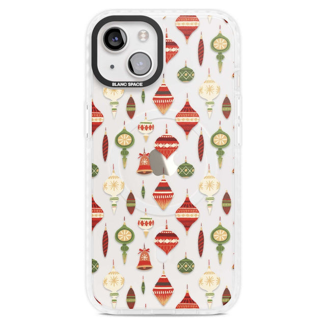 Christmas Baubles Pattern Phone Case iPhone 15 Plus / Magsafe Impact Case,iPhone 15 / Magsafe Impact Case Blanc Space