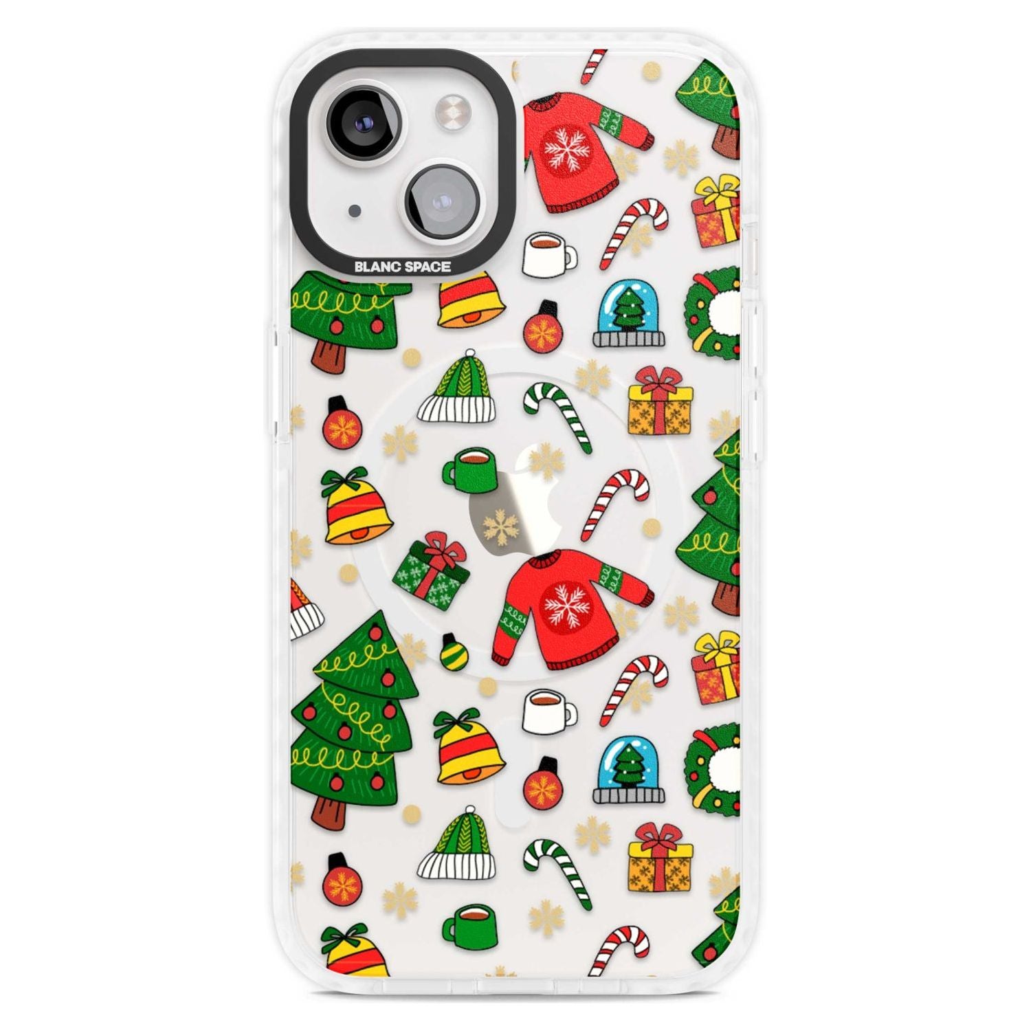 Christmas Mixture Pattern Phone Case iPhone 15 Plus / Magsafe Impact Case,iPhone 15 / Magsafe Impact Case Blanc Space