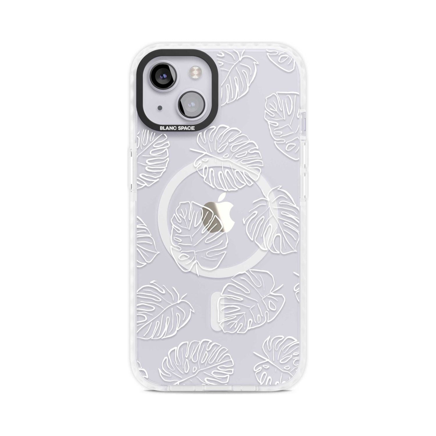 Monstera Leaves Phone Case iPhone 15 Plus / Magsafe Impact Case,iPhone 15 / Magsafe Impact Case Blanc Space