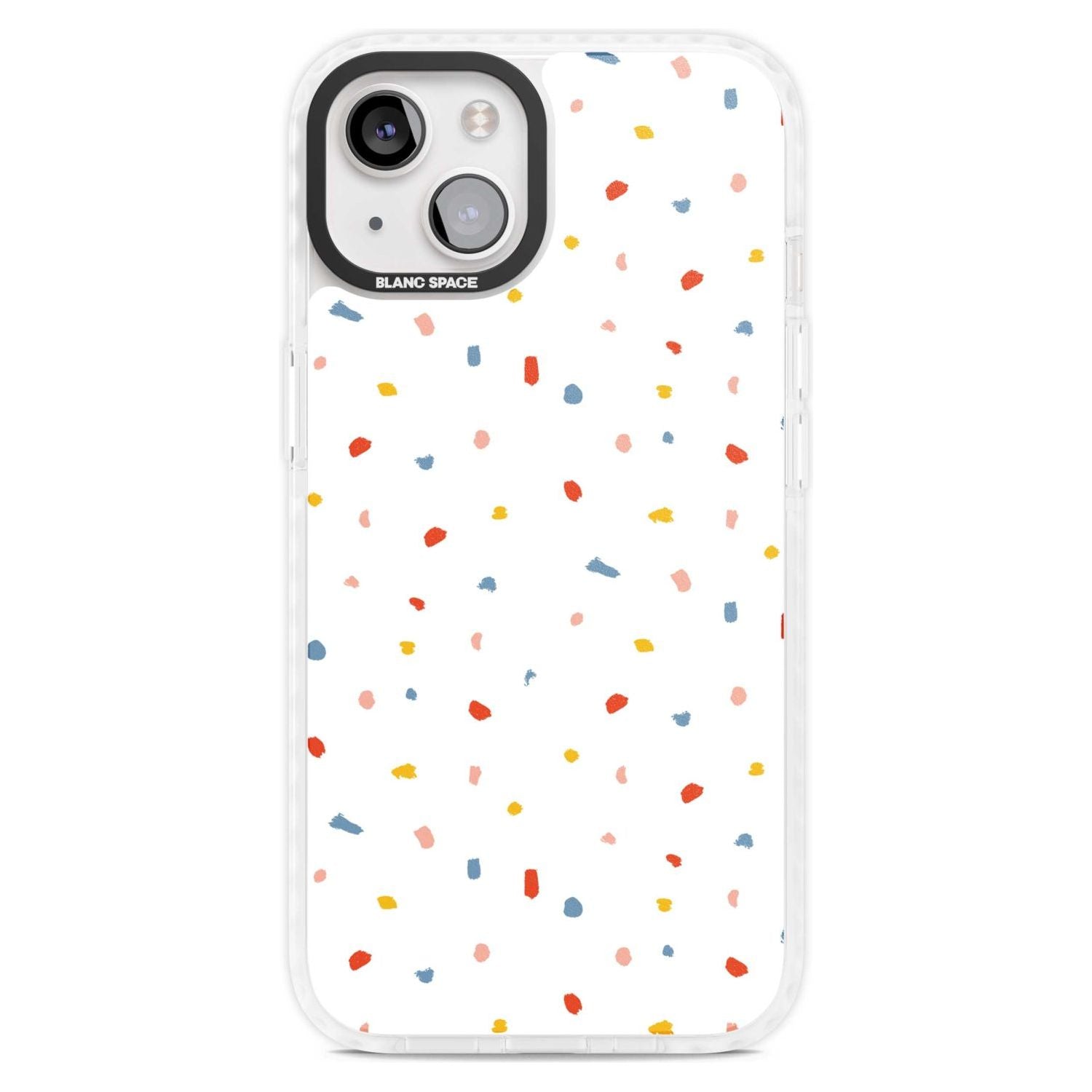 Confetti Print on Solid White Phone Case iPhone 15 Plus / Magsafe Impact Case,iPhone 15 / Magsafe Impact Case Blanc Space