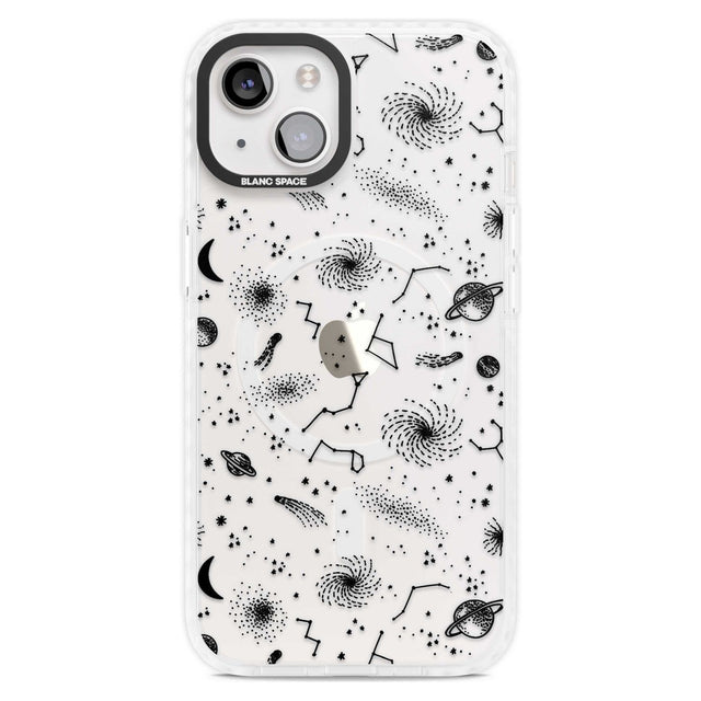 Mixed Galaxy Pattern Phone Case iPhone 15 Plus / Magsafe Impact Case,iPhone 15 / Magsafe Impact Case Blanc Space