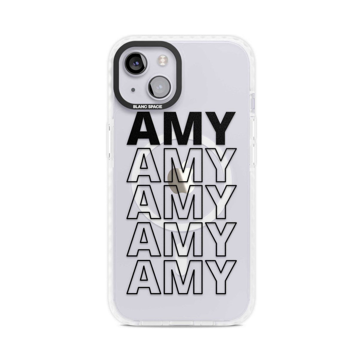 Personalised Clear Text  5A Custom Phone Case iPhone 15 Plus / Magsafe Impact Case,iPhone 15 / Magsafe Impact Case Blanc Space