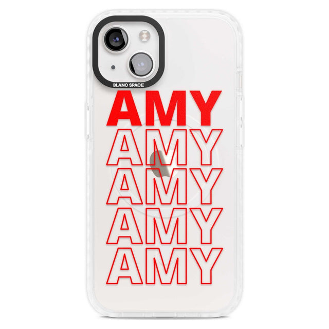 Personalised Clear Text  5B Custom Phone Case iPhone 15 Plus / Magsafe Impact Case,iPhone 15 / Magsafe Impact Case Blanc Space