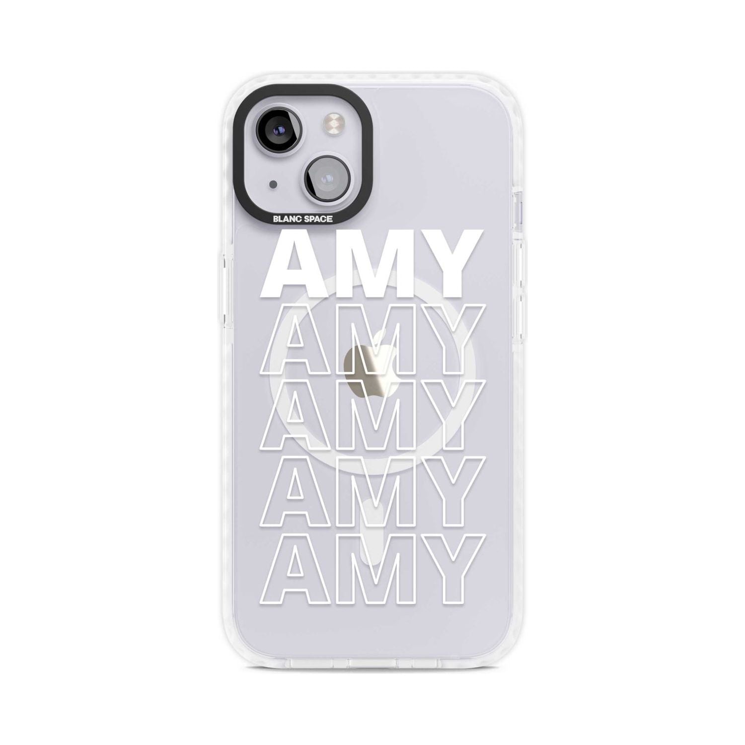 Personalised Clear Text  5C Custom Phone Case iPhone 15 Plus / Magsafe Impact Case,iPhone 15 / Magsafe Impact Case Blanc Space