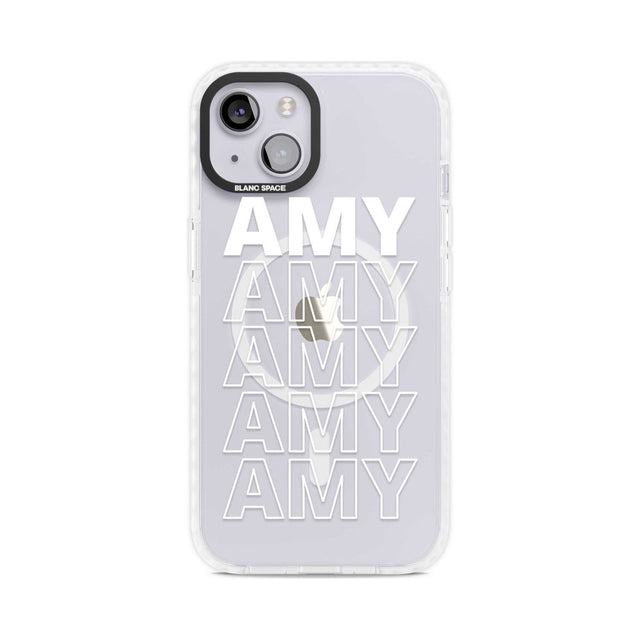 Personalised Clear Text  5C Custom Phone Case iPhone 15 Plus / Magsafe Impact Case,iPhone 15 / Magsafe Impact Case Blanc Space