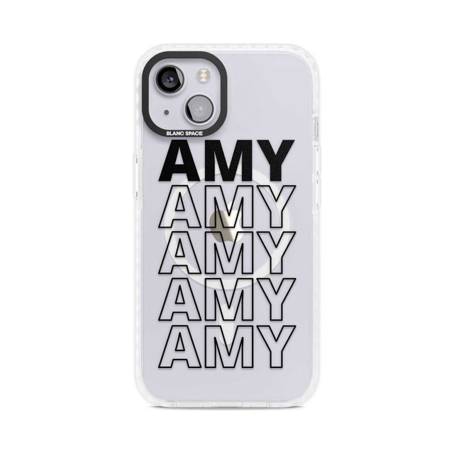Personalised Clear Text  5E Custom Phone Case iPhone 15 Plus / Magsafe Impact Case,iPhone 15 / Magsafe Impact Case Blanc Space