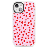 Red on Pink Dalmatian Polka Dot Spots