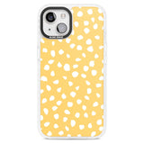 White on Yellow Dalmatian Polka Dot Spots