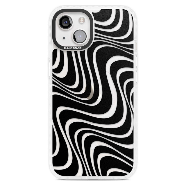Abstract Waves Phone Case iPhone 15 Plus / Magsafe Impact Case,iPhone 15 / Magsafe Impact Case Blanc Space