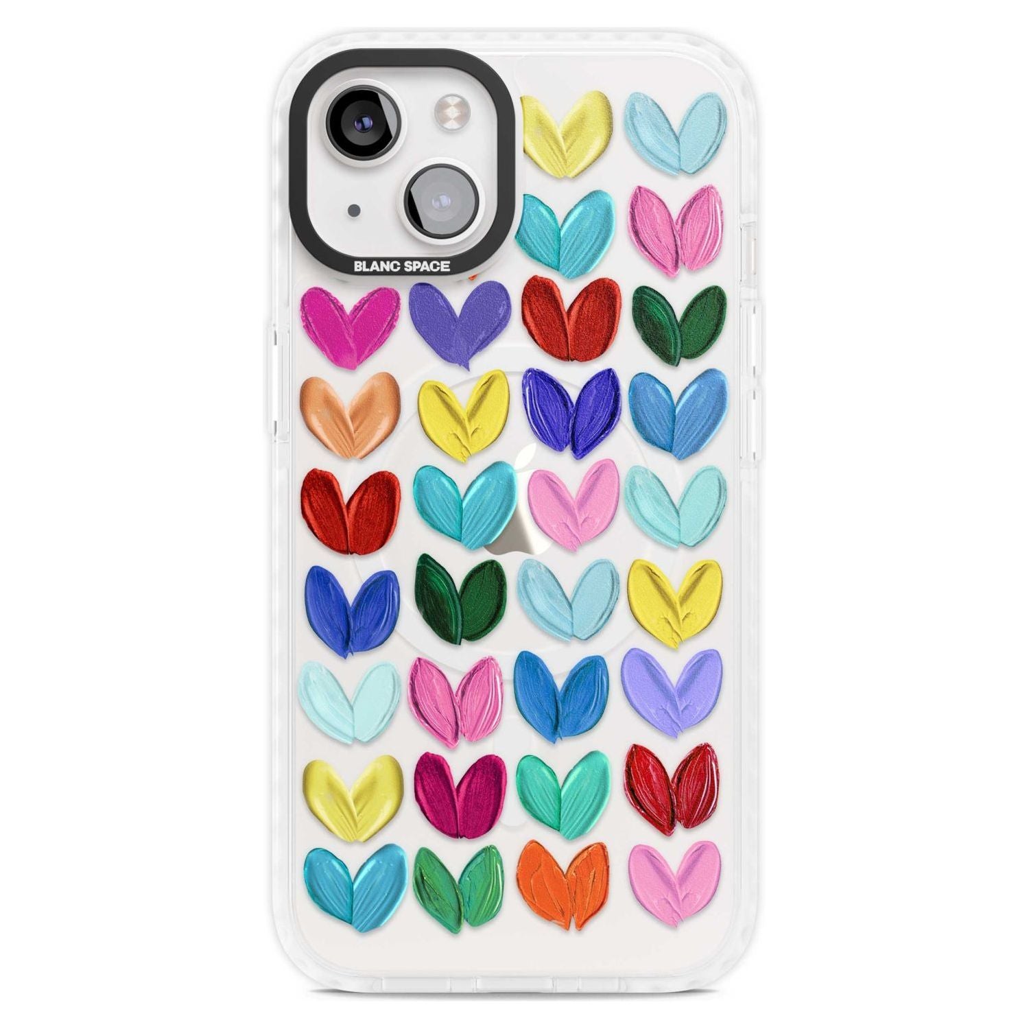 Oil Painted Hearts Phone Case iPhone 15 Plus / Magsafe Impact Case,iPhone 15 / Magsafe Impact Case Blanc Space
