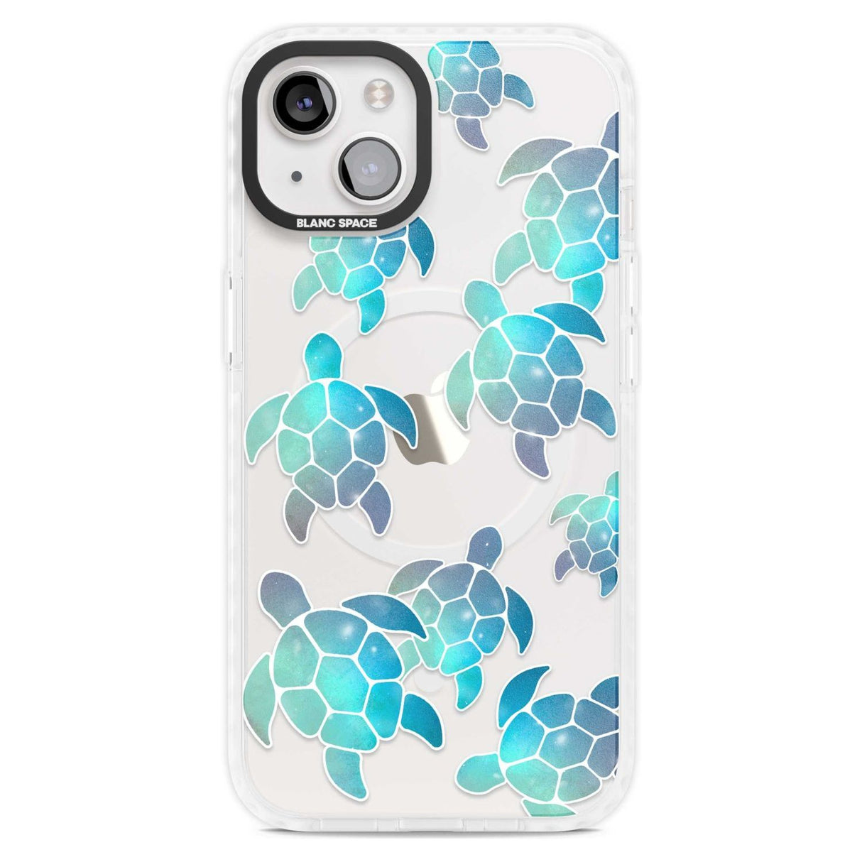 Aqua Space Turtles Phone Case iPhone 15 Plus / Magsafe Impact Case,iPhone 15 / Magsafe Impact Case Blanc Space