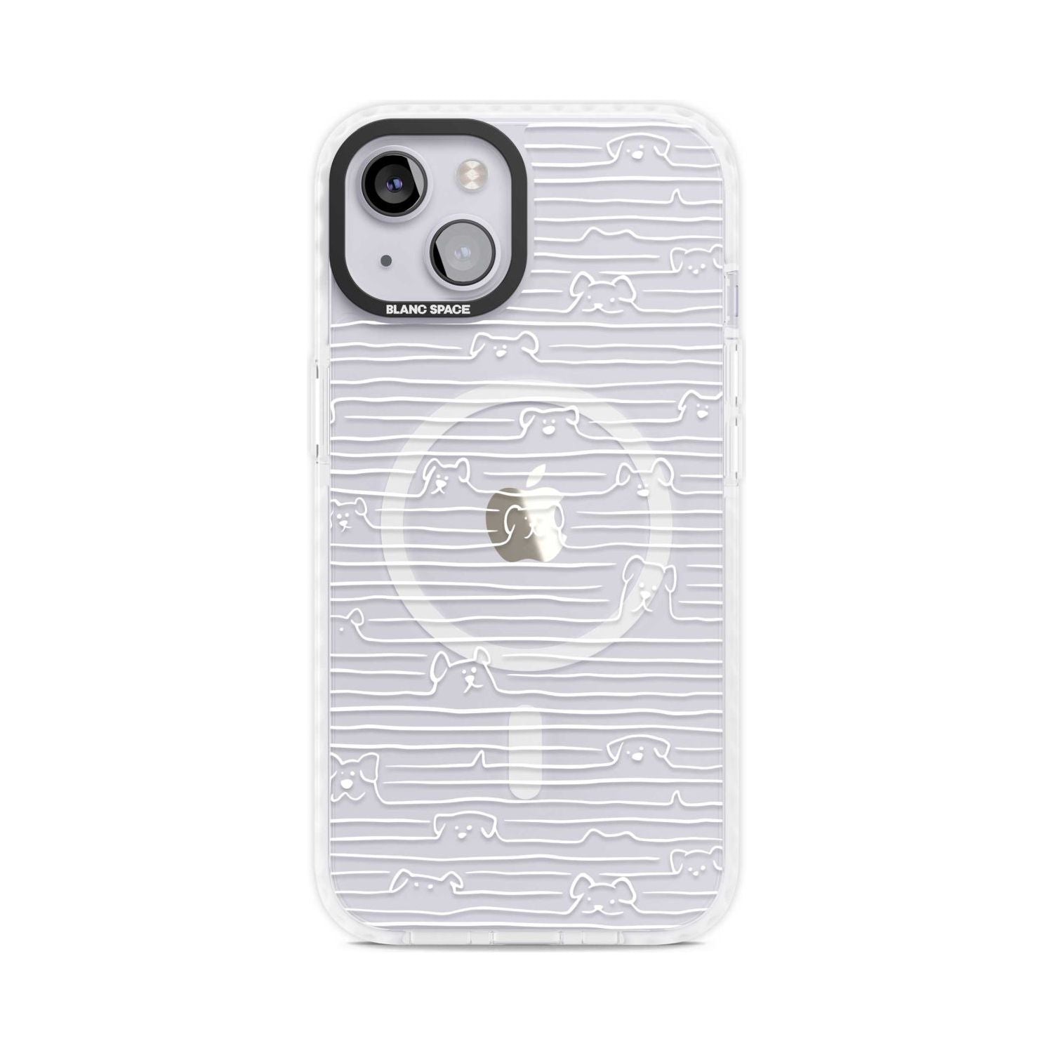 Dog Line Art - White Phone Case iPhone 15 Plus / Magsafe Impact Case,iPhone 15 / Magsafe Impact Case Blanc Space