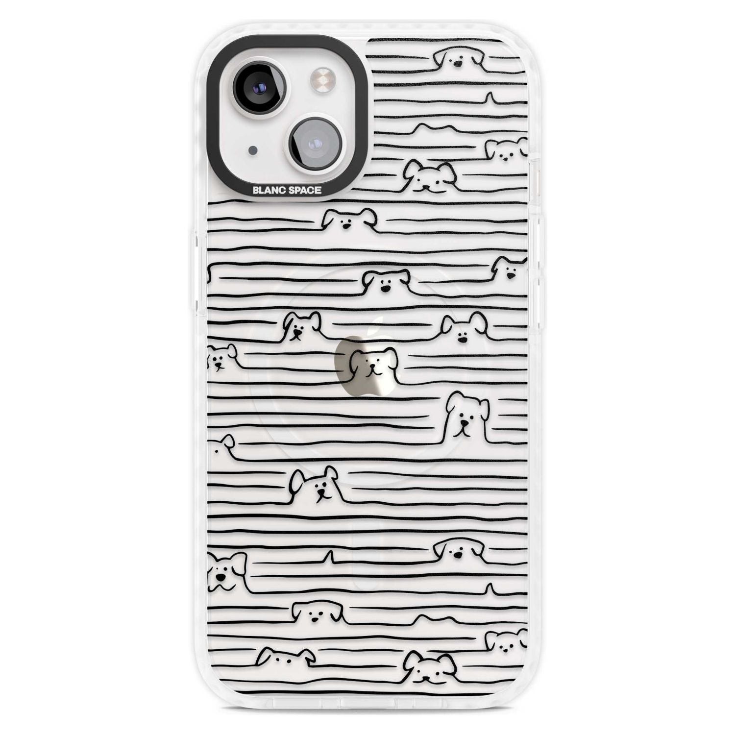 Dog Line Art - Black Phone Case iPhone 15 Plus / Magsafe Impact Case,iPhone 15 / Magsafe Impact Case Blanc Space