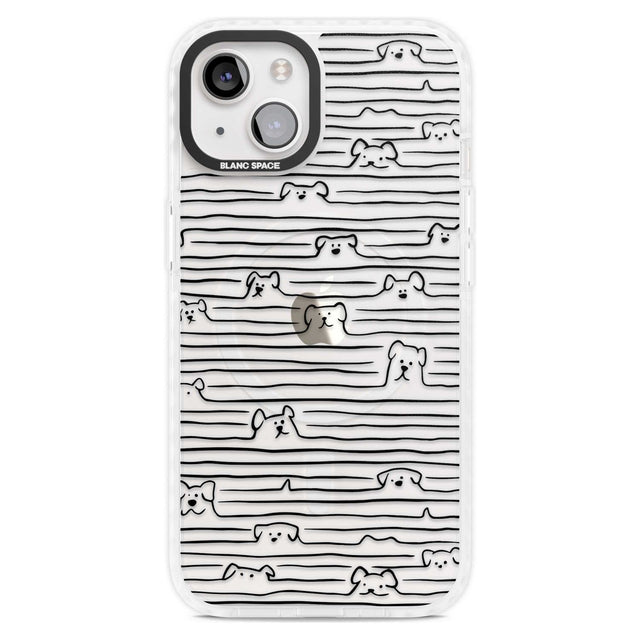 Dog Line Art - Black Phone Case iPhone 15 Plus / Magsafe Impact Case,iPhone 15 / Magsafe Impact Case Blanc Space