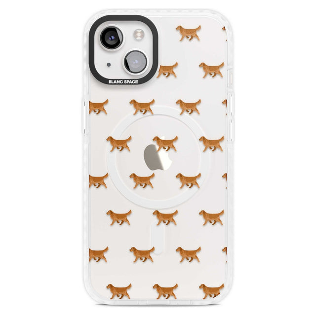 Golden Retriever Dog Pattern Clear Phone Case iPhone 15 Plus / Magsafe Impact Case,iPhone 15 / Magsafe Impact Case Blanc Space