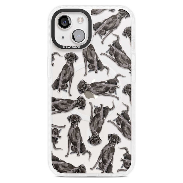 Black Labrador Watercolour Dog Pattern Phone Case iPhone 15 Plus / Magsafe Impact Case,iPhone 15 / Magsafe Impact Case Blanc Space
