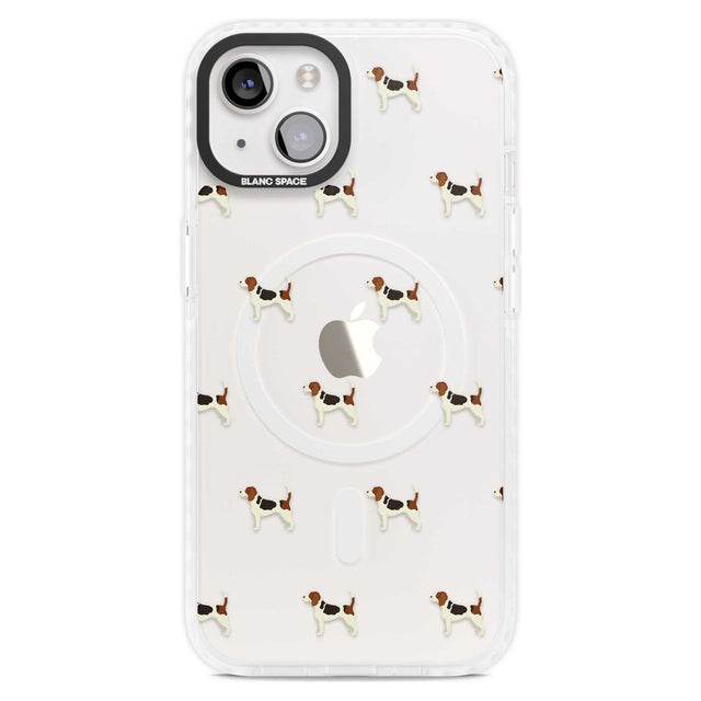 Beagle Dog Pattern Clear Phone Case iPhone 15 Plus / Magsafe Impact Case,iPhone 15 / Magsafe Impact Case Blanc Space